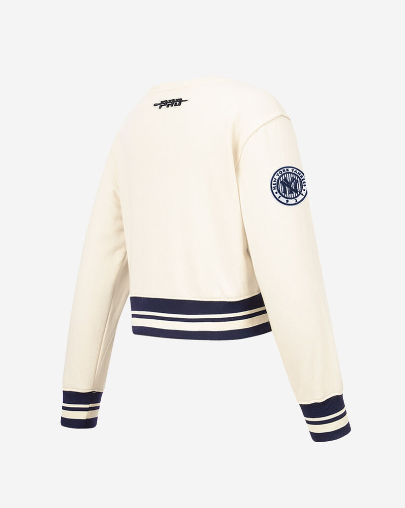 PRO STANDARD Big Girls' New York Yankees Retro Classic Rib Fleece Crewneck LNYBC315166-EMN cream 3