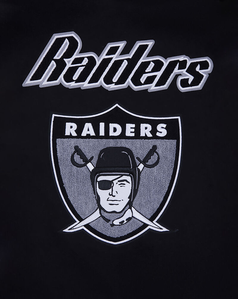 PRO STANDARD Las Vegas Raiders Retro Classic Rib Wool Varsity Jacket FOR643571-BLW Black 4