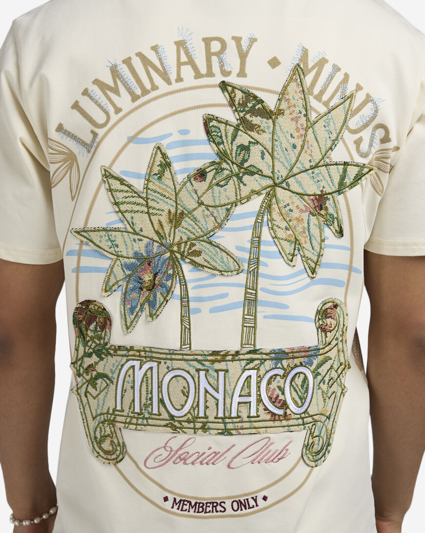 Shop Smoke Rise Monaco Tapestry T-Shirt KT25169SN-ECR cream