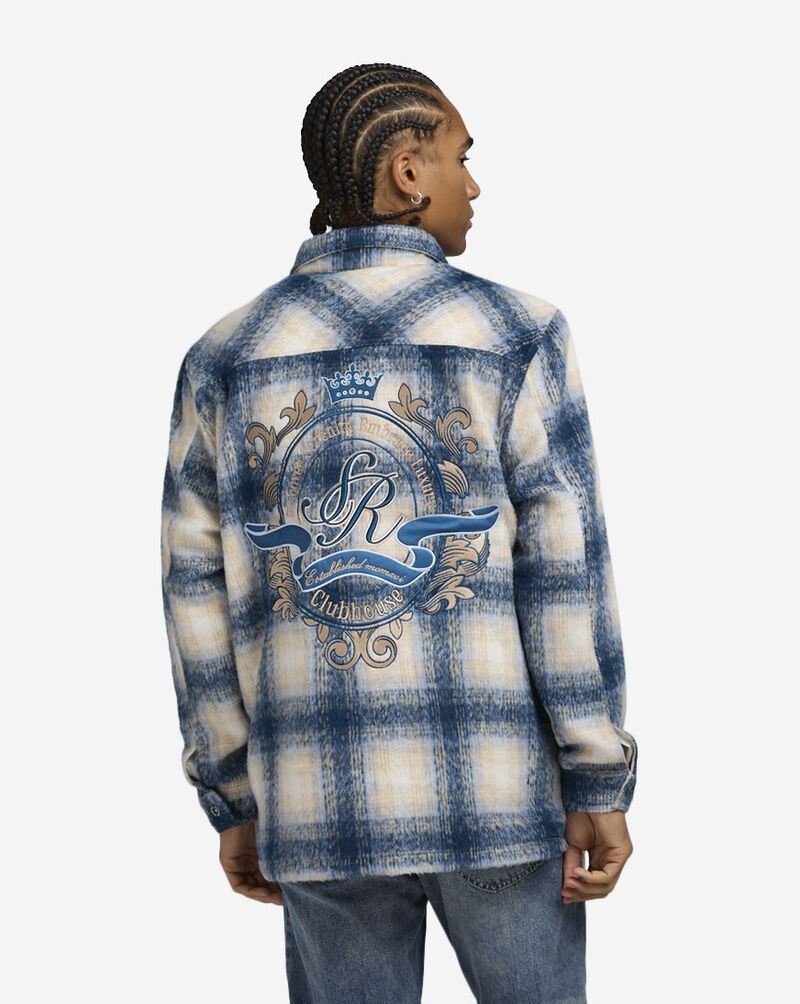 Smoke Rise Mohair Plaid Overshirt WH24698SNZ-BLU Blue 3