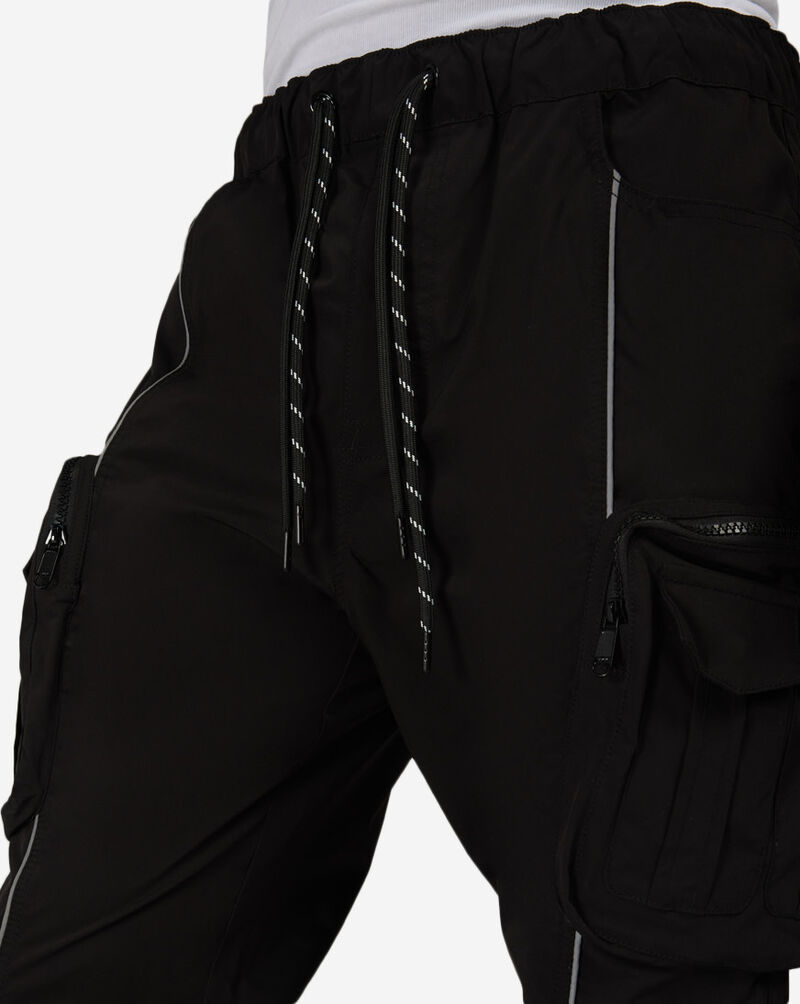Smoke Rise Reflective Piping Utility Windbreaker Pant WP26F582SN-BLK Black 3
