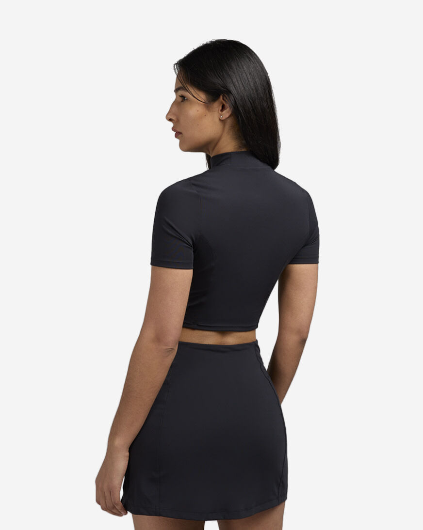 ★DNSR★ Armor Round Crop Knit Black Black Cross Net Sweater – Racer Worldwide