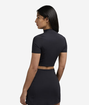 Short-Sleeve Knit Crop Top