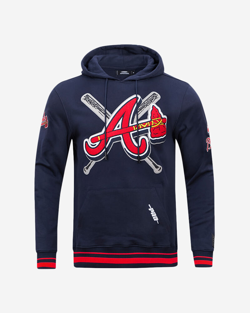PRO STANDARD Atlanta Braves Mash Up Rib Fleece Pull Over Hoodie  LAB533443-MRM Blue 1