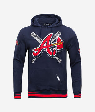 Atlanta Braves Mash Up Rib Fleece Pull Over Hoodie 