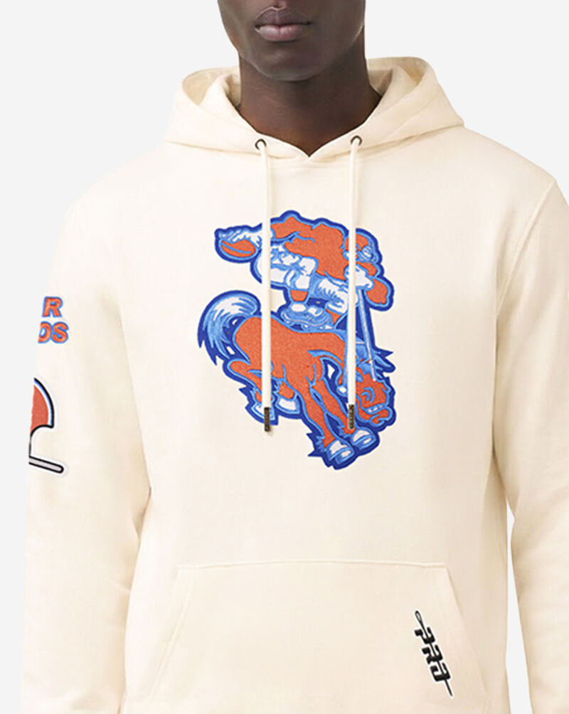 PRO STANDARD Denver Broncos Retro Classic Fleece Pullover Hoodie FDB543434-ERB cream 2