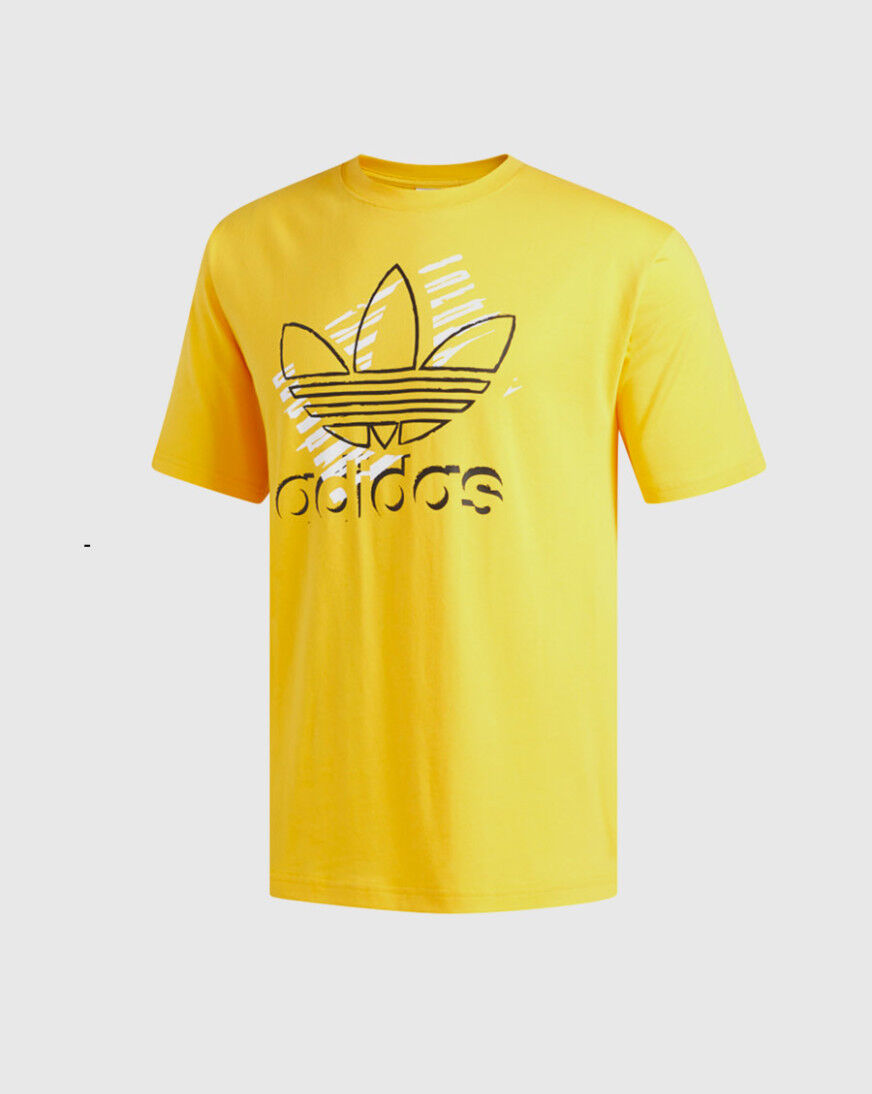 yellow and white adidas shirt