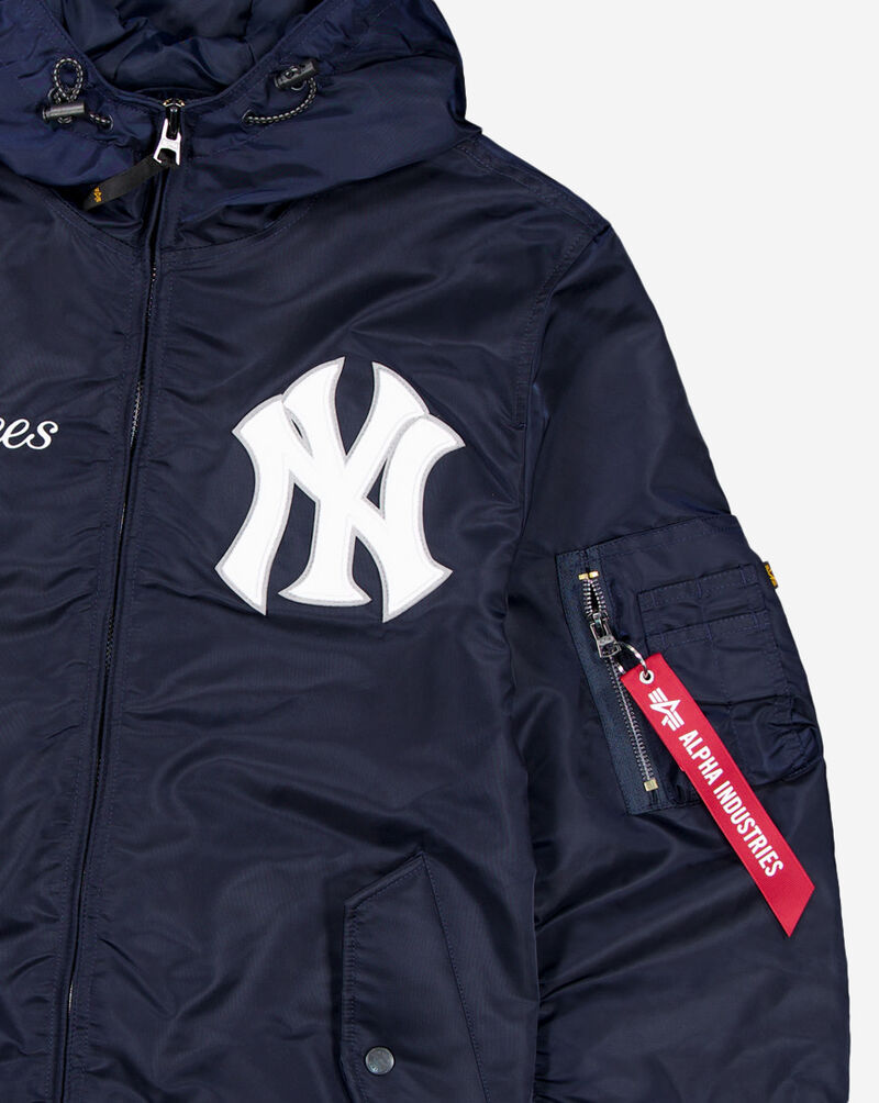 New Era Alpha Industries Historic L-2B New York Yankees Hooded Bomber Jacket 60564139 Blue 2