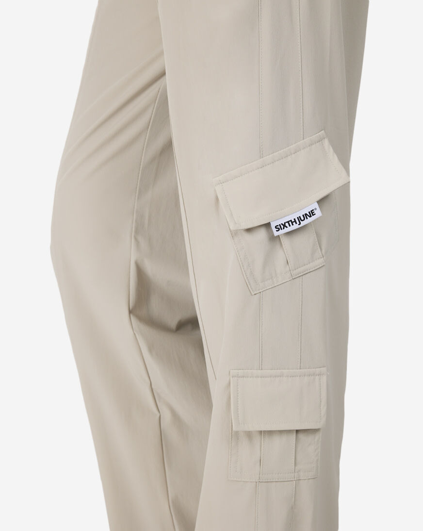 Shop Sixth June Nylon Cargo Pants 33688-GREY beige | SNIPES USA