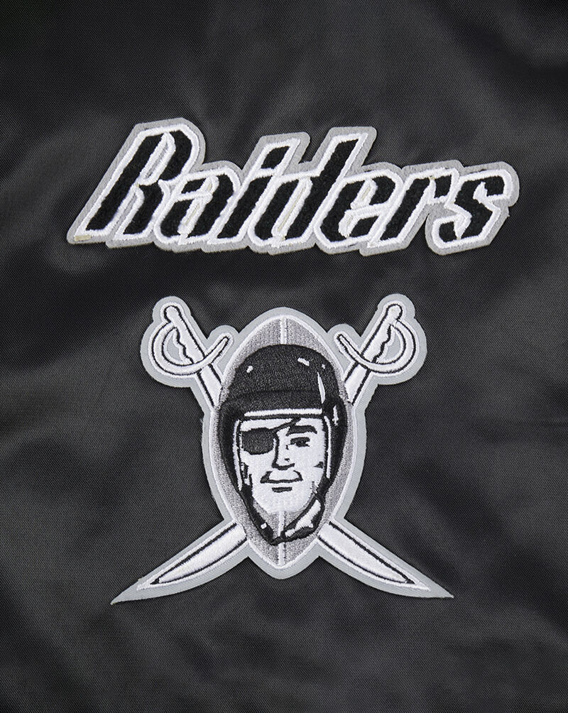 PRO STANDARD Oakland Raiders Retro Classic Rib Satin Jacket FORU43612-BGY Black 2