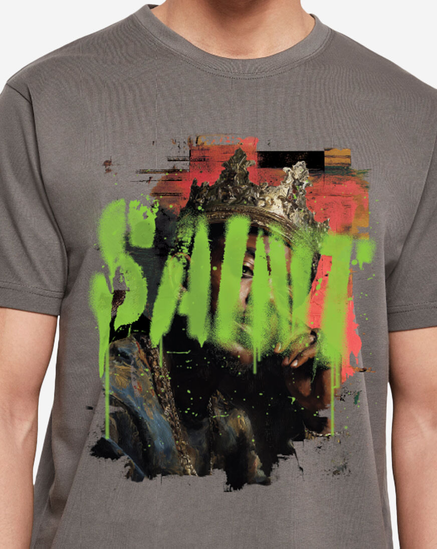 Shop Mister Tee Graffiti Saint King Tee MTUS583-US-02457 grey