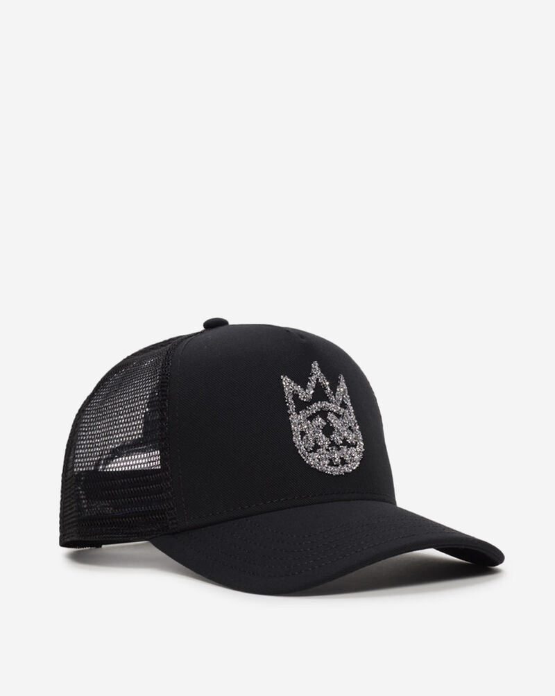 Cult of Individuality Clean Crystal Logo Mesh Back Trucker Curved Visor  623B11-CH80A Black 1