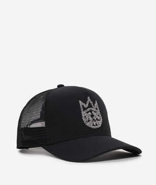 Clean Crystal Logo Mesh Back Trucker Curved Visor 