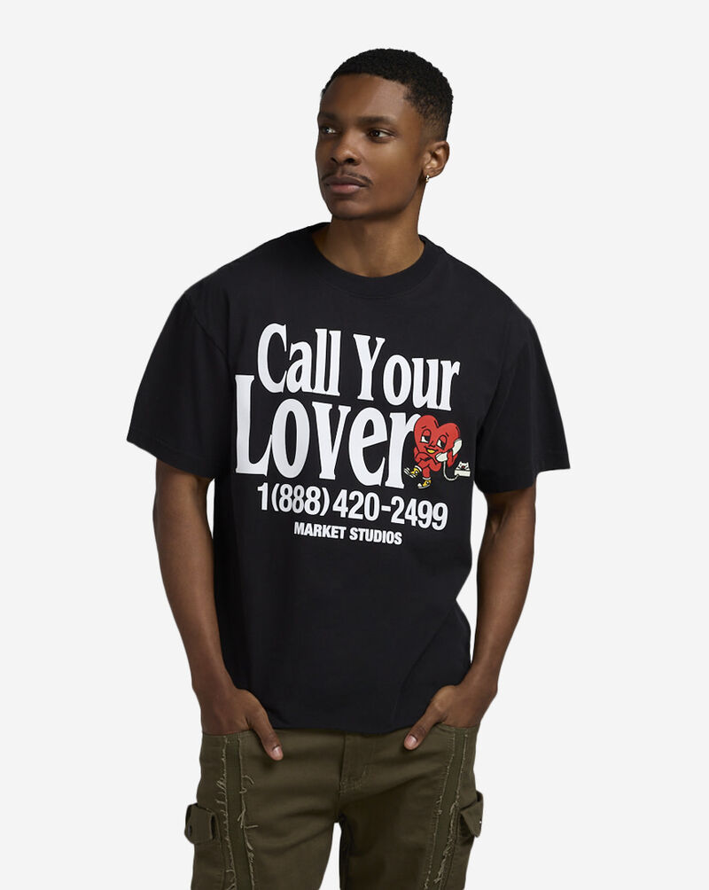 MARKET Call Your Lover Cropped T-Shirt 399002193-BLK Black 1