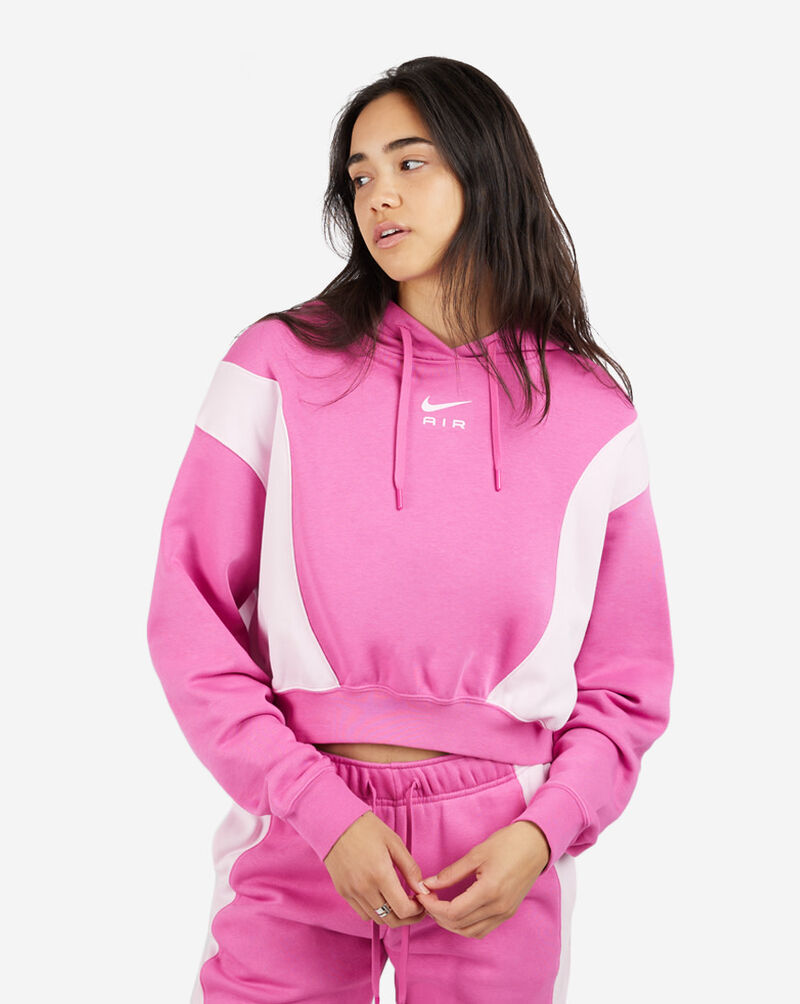 Shop Nike NSW Air Oversized Crop Fleece Hoodie DV8048-665 pink | SNIPES USA