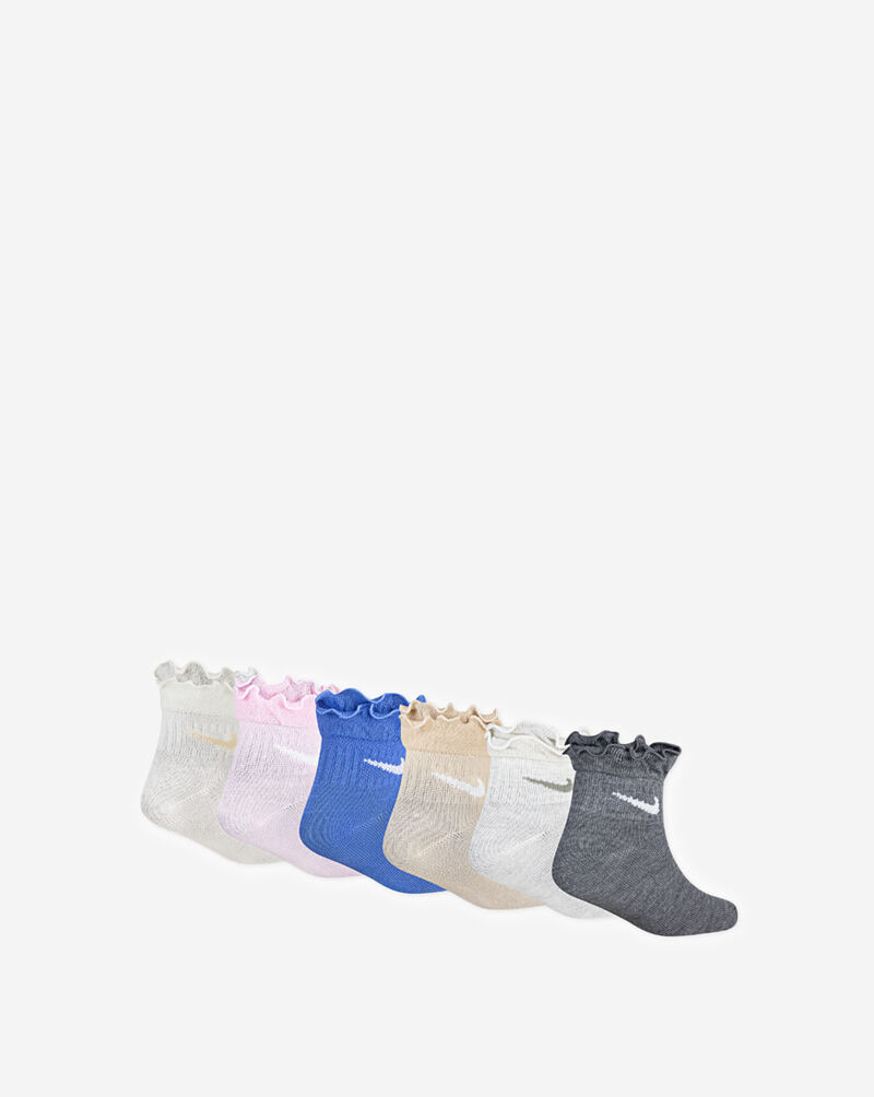Nike Little Kids' 6PK Ruffle Ankle Socks (5-7) GN0925-782 Multi 3