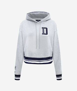 Dallas Cowboys Mash Up Rib Fleece Cropped Pull Over Hoodie