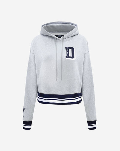 Dallas Cowboys Mash Up Rib Fleece Cropped Pull Over Hoodie