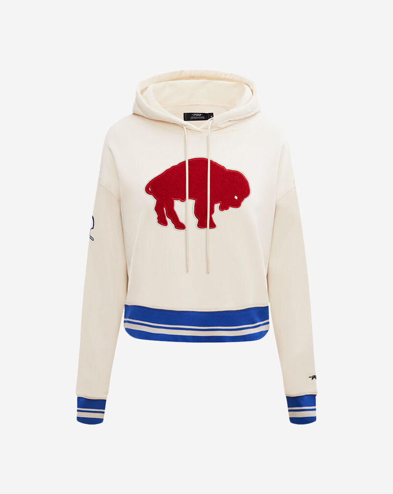 PRO STANDARD Buffalo Bills Retro Fleece Cropped Pull Over Hoodie FBBC43992-ERB cream 1