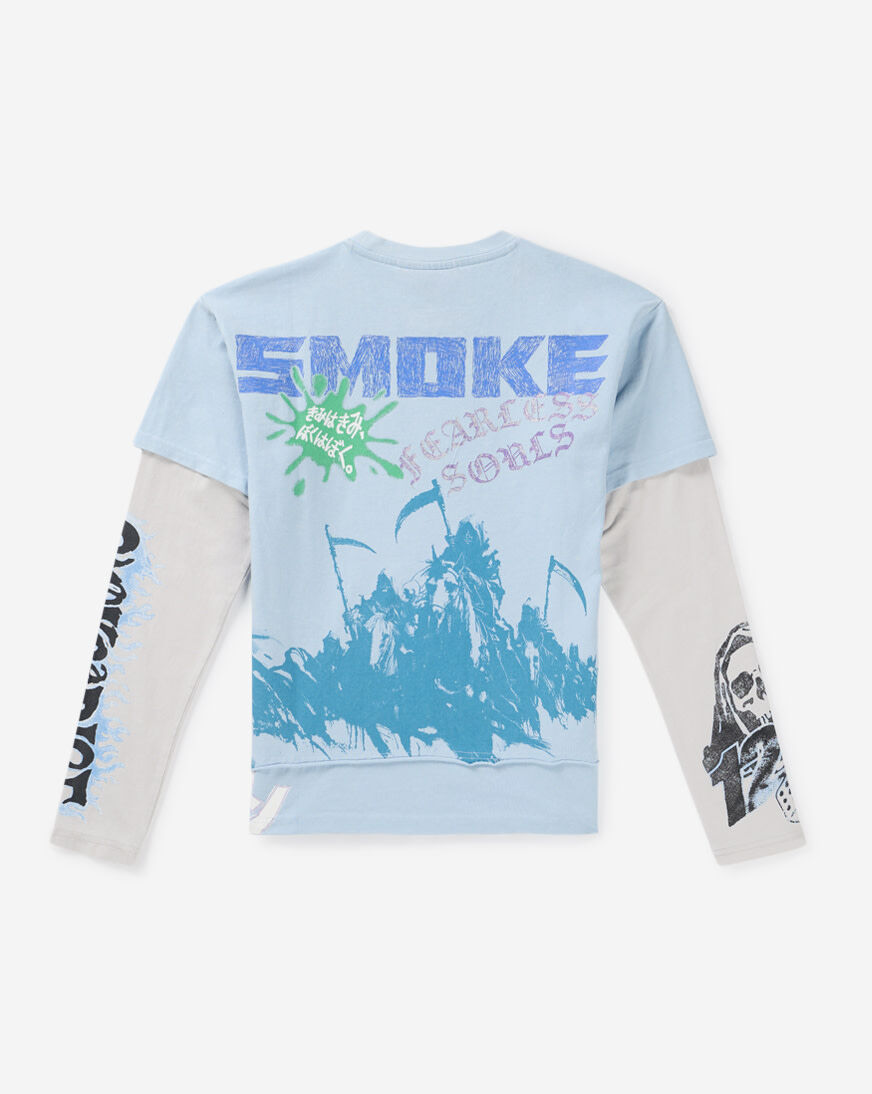 Shop Smoke Rise Kids' Graffiti Long Sleeve Tee BKT26S448SNZ-SKYWAY