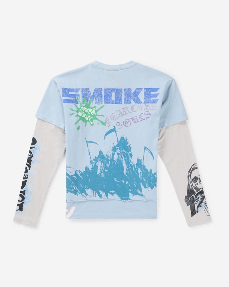 Smoke Rise Kids' Graffiti Long Sleeve Tee BKT26S448SNZ-SKYWAY Blue 3