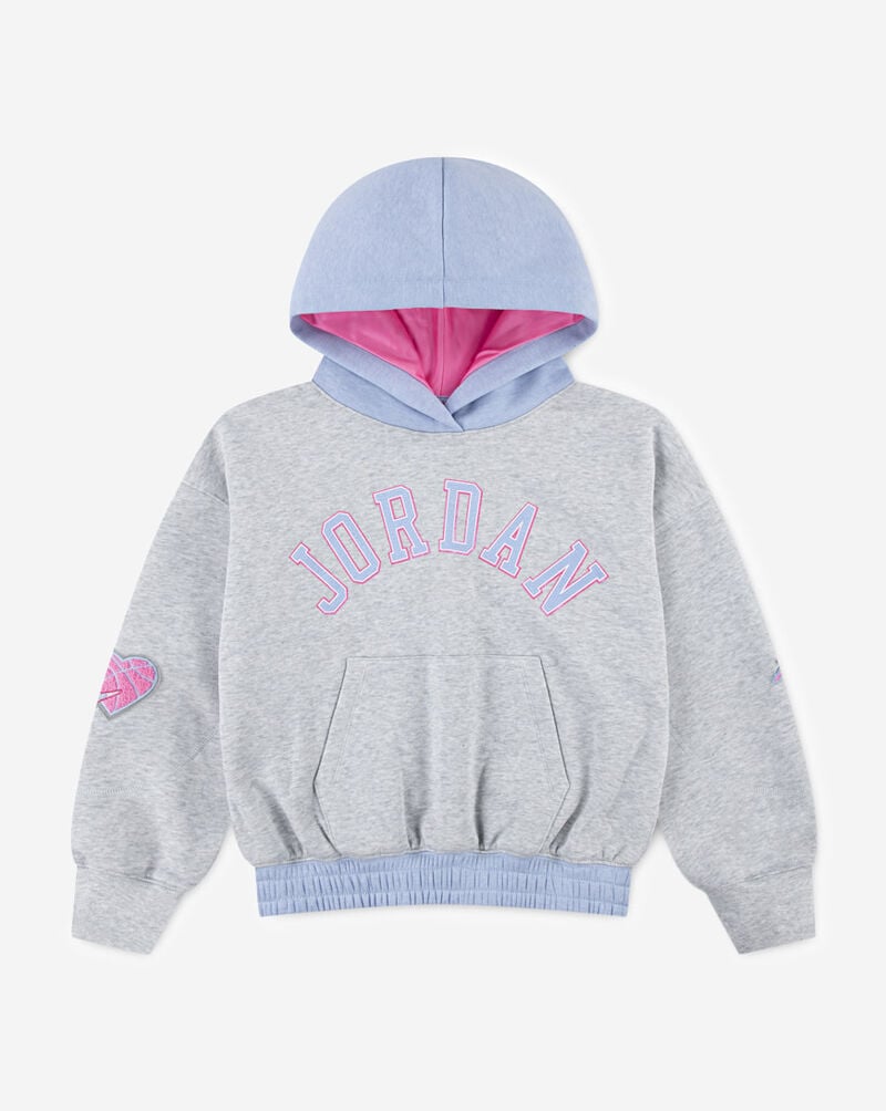 Jordan Big Kids' Blue Jeans and Bling Pullover Hoodie 45F193-G2H Grey 1