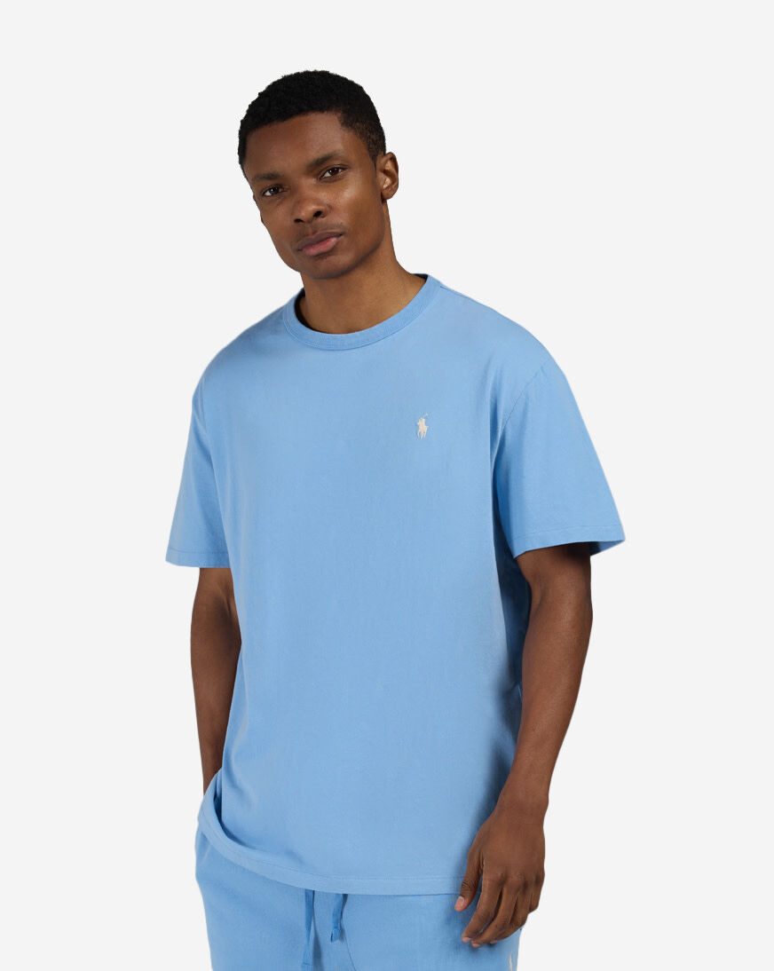 Shop Polo Ralph Lauren Jersey Knit Crewneck Tee 710916698502-BLU