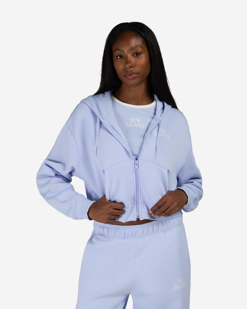 New Balance Trackside Fleece Full Zip Hoodie  WJ61W2EE-DYK Blue 1