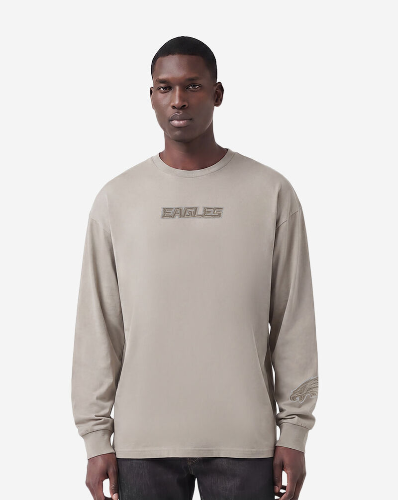 PRO STANDARD Philadelphia Eagles Wingspam Drop Shoulder Long Sleeve Tee FPE2410495-TAU Beige 1
