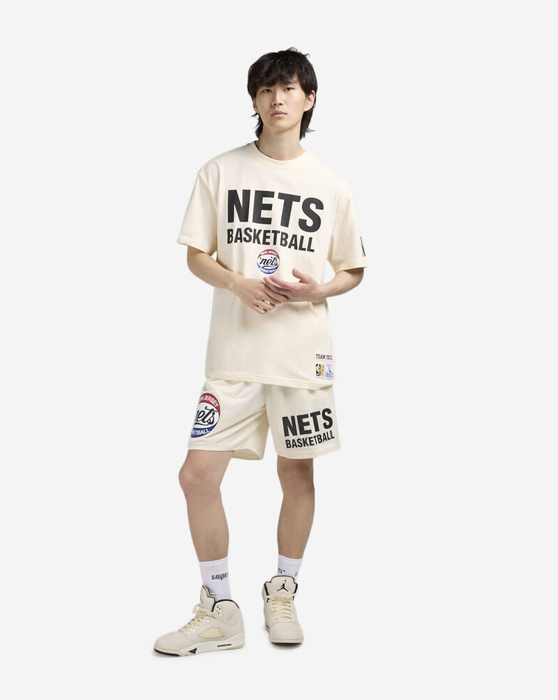 Mitchell  Ness Brooklyn Nets Mesh Practice Shorts BT6914-NJNCREA Beige 4