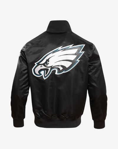 Philadelphia Eagles Big Logo No Fill Satin Jacket