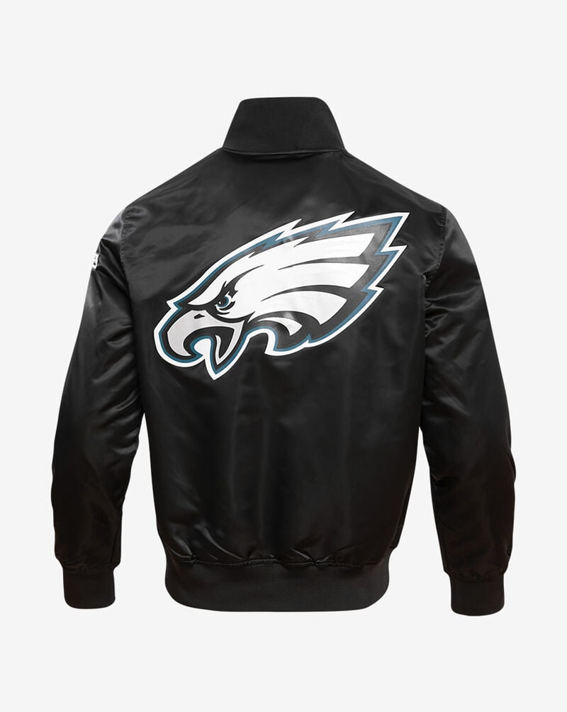 PRO STANDARD Philadelphia Eagles Big Logo No Fill Satin Jacket FPE6410204-BLK Black 2