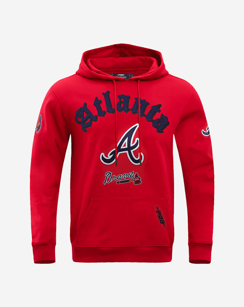 PRO STANDARD Atlanta Braves  Old English Pullover Hoodie LAB5314639-RED Red 1
