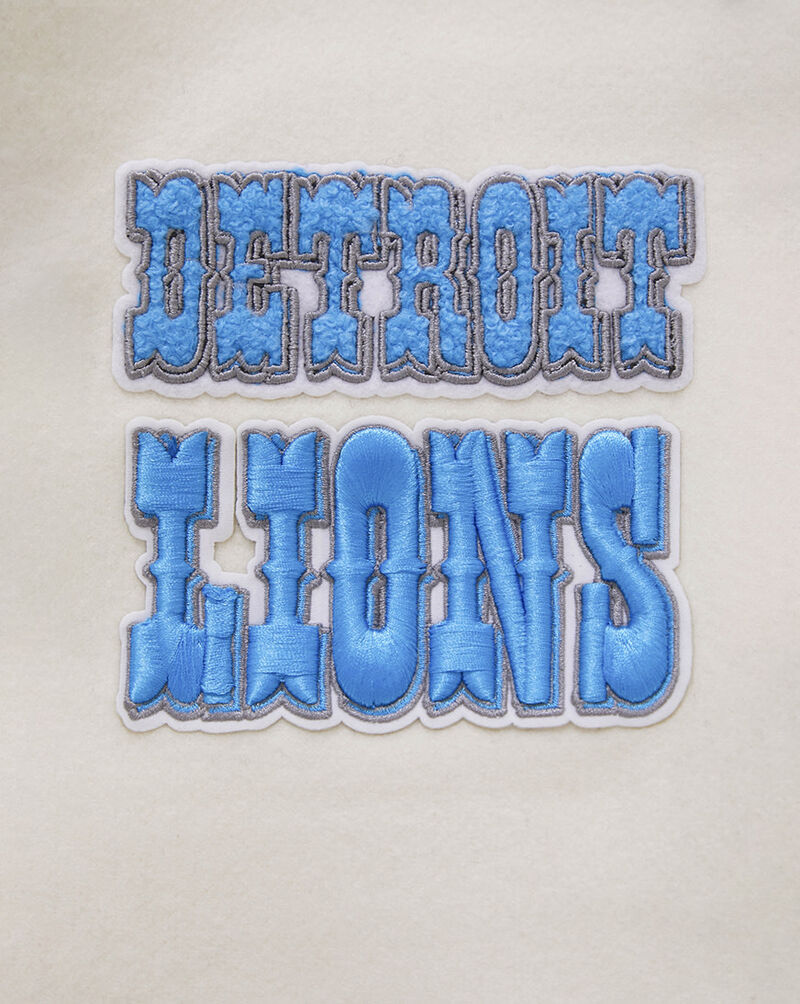 PRO STANDARD Detroit Lions Retro Classic Rib Wool Varsity Jacket FDLH410325-EBK cream 4