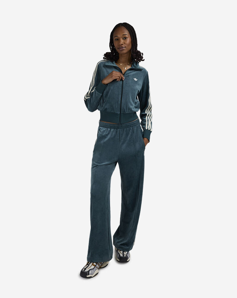 adidas Liberty London Debossed Velvet Track Pant JW5268-AURORAIVY Green 4