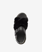 Voss Fluffy Faux Fur Leather Strap Sandals