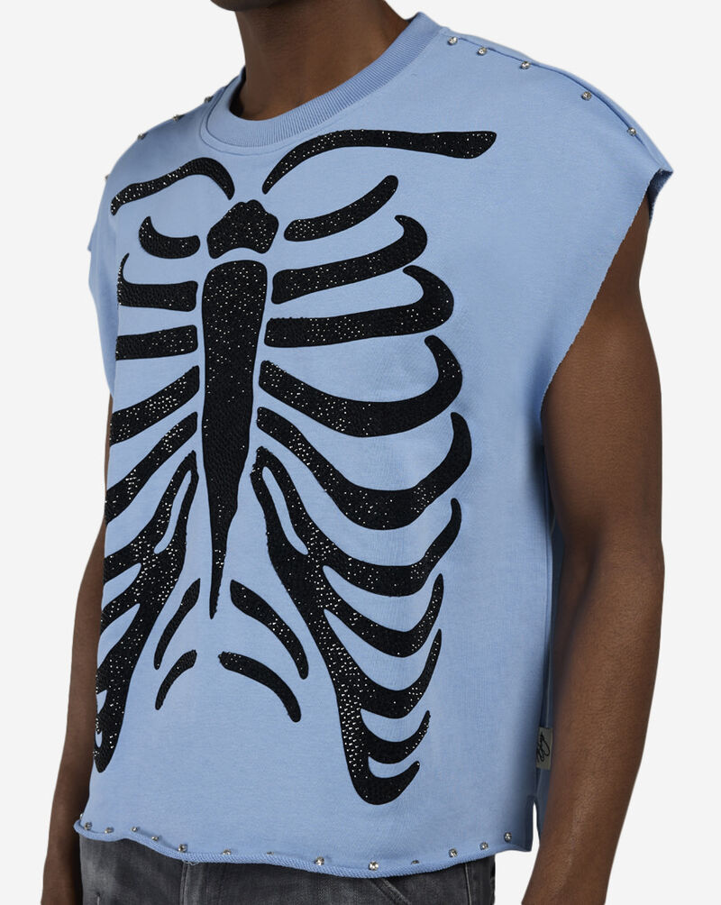 BKYS Apparel Skeleton Terry Muscle Tee MT1285SP-BLUE Blue 3