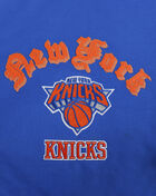 PRO STANDARD New York Knicks Old English Cropped Pullover Hoodie BNKC515703-RYB Blue 2