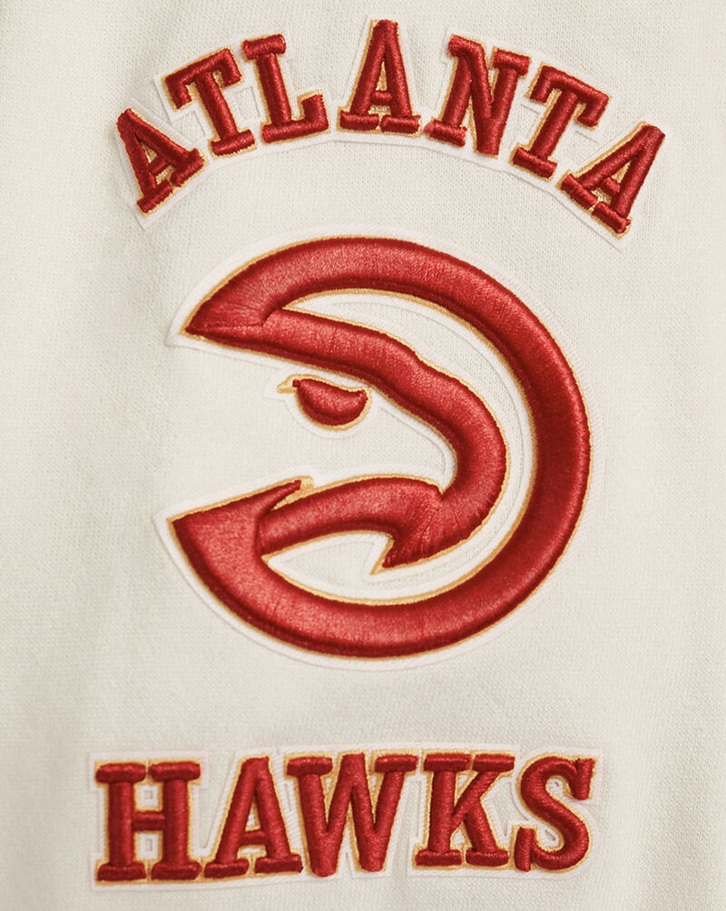 PRO STANDARD Atlanta Hawks Retro Classic Fleece Pull Over Hoodie BAH556078-ERD cream 2