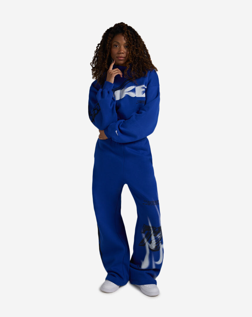 Shop Nike Studio Fleece Medium Weight Cropped Oversized Pullover