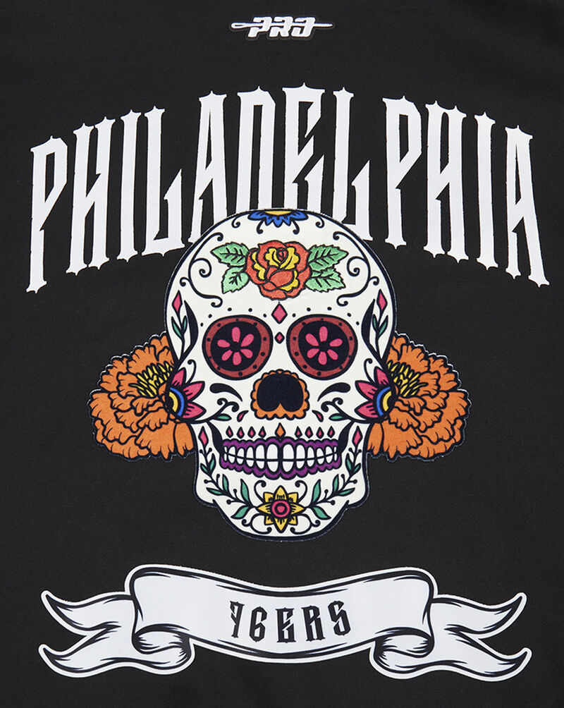 PRO STANDARD Philadelphia 76ers Day of The Dead hoodie BP75516270-BLK Black 3