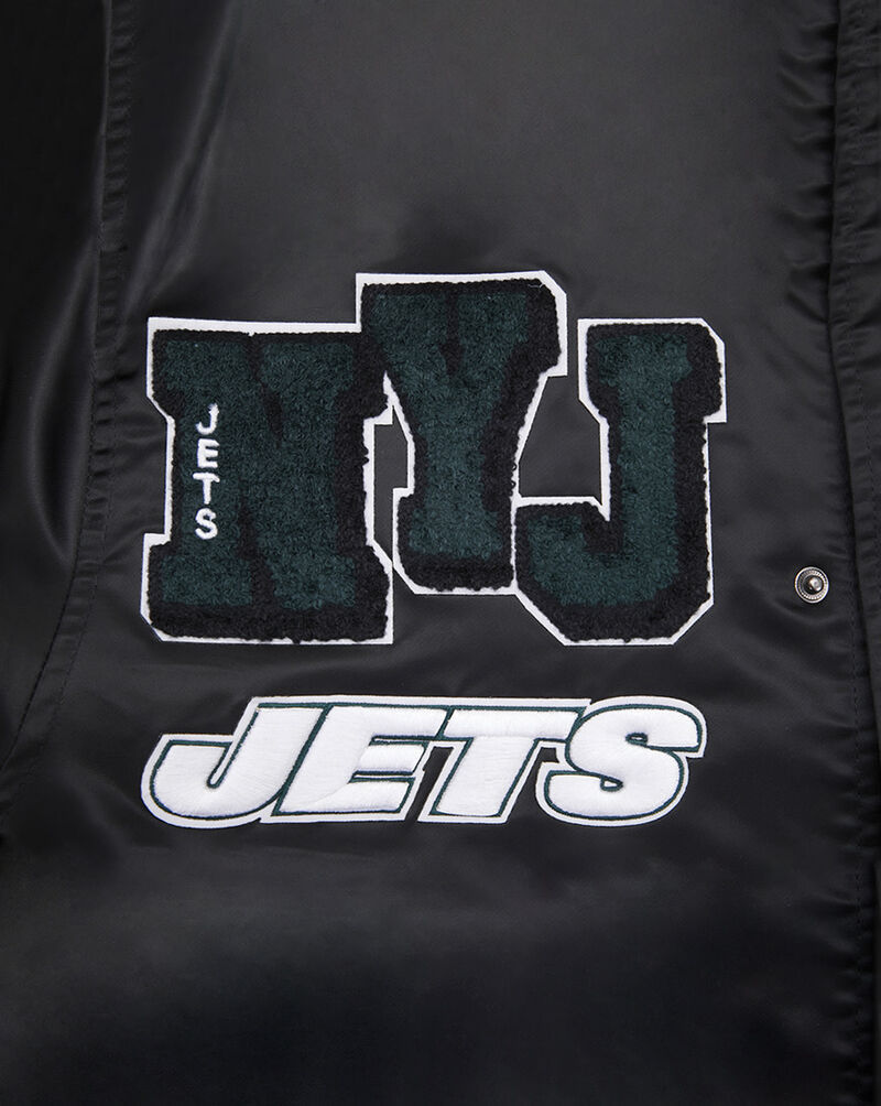 PRO STANDARD New York Jets Mash Up Rib Satin Jacket FNJ6410430-BLK Black 2