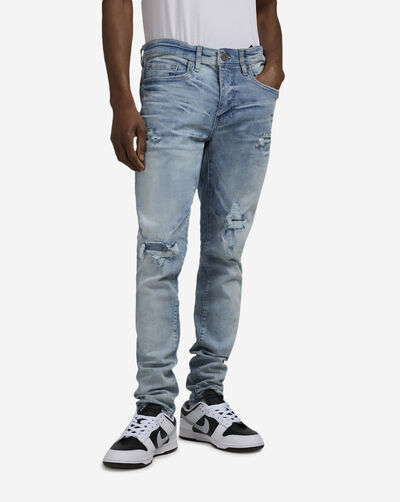 Slim Distressed 5-Pocket Jeans