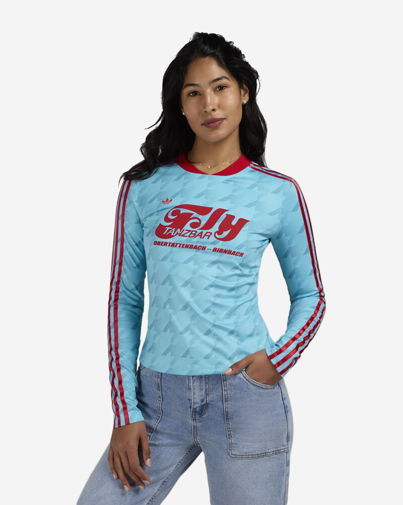 adidas Graphic Football AOP Bodycon Long Sleeve Jersey JW0271-BLUE-GLOW Blue 1