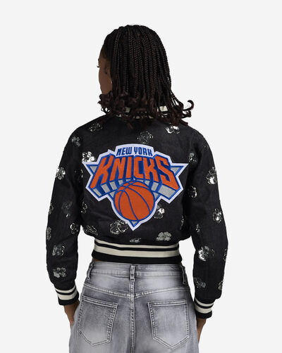 New York Knicks Denim Sequin Bomber