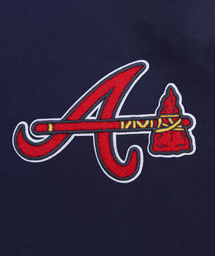 Atlanta Braves Classic Fleece Cropped Pull Over Hoodie 