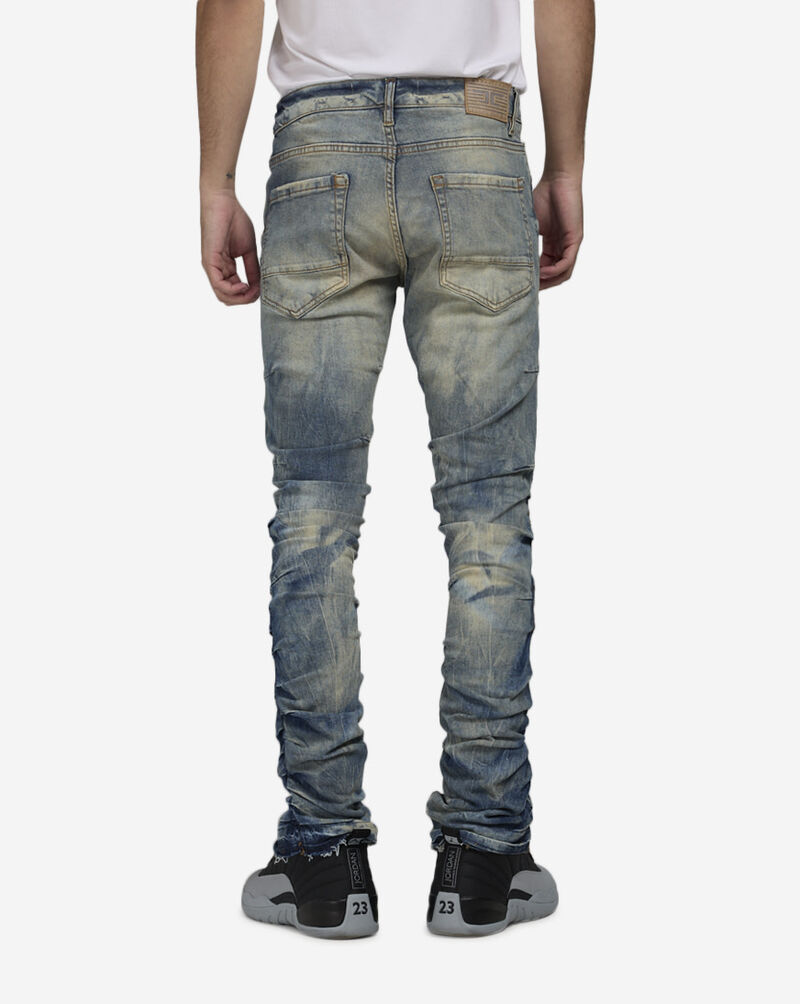 Distressed Rip Repair Stacked Jeans