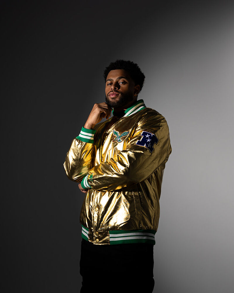 Starter Philadelphia Eagles Satin Jacket LS3L0853-EAG Gold 4