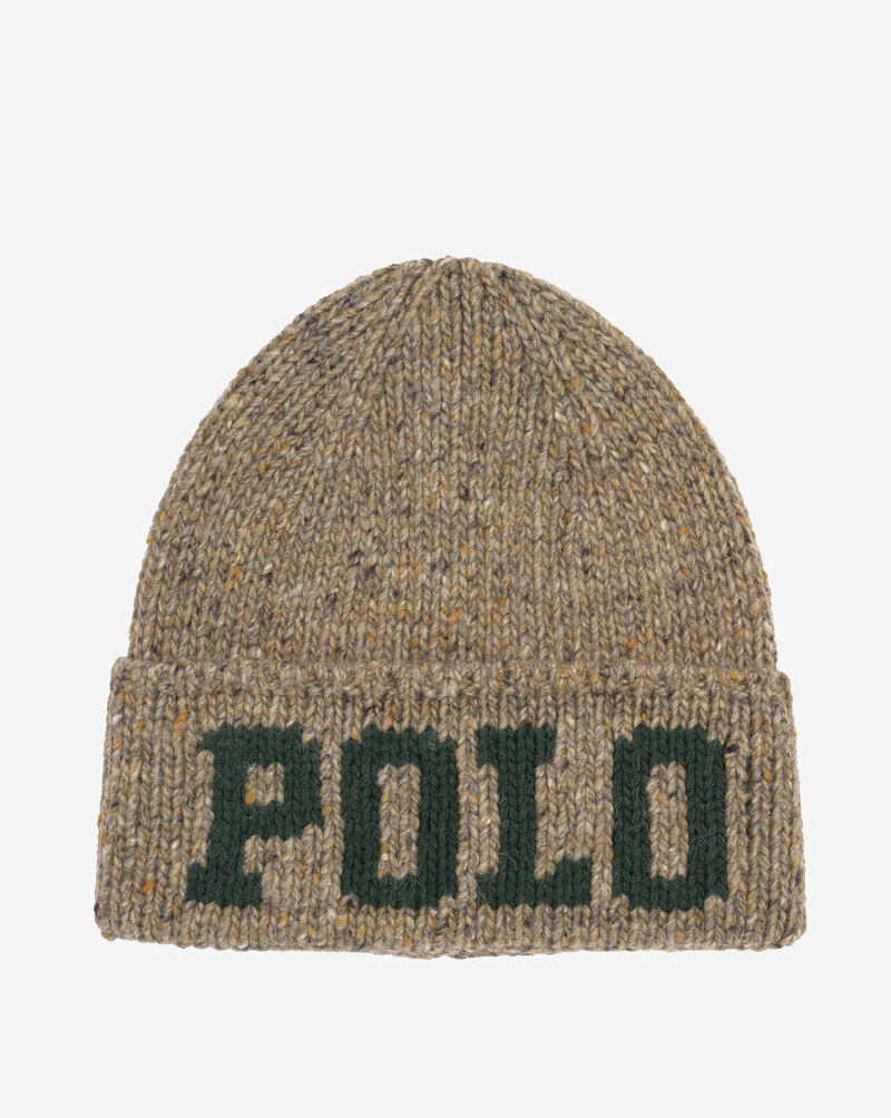 Polo Ralph Lauren Intarsia-Knit Merino-Wool-Blend Beanie PC1139-268 Beige 1
