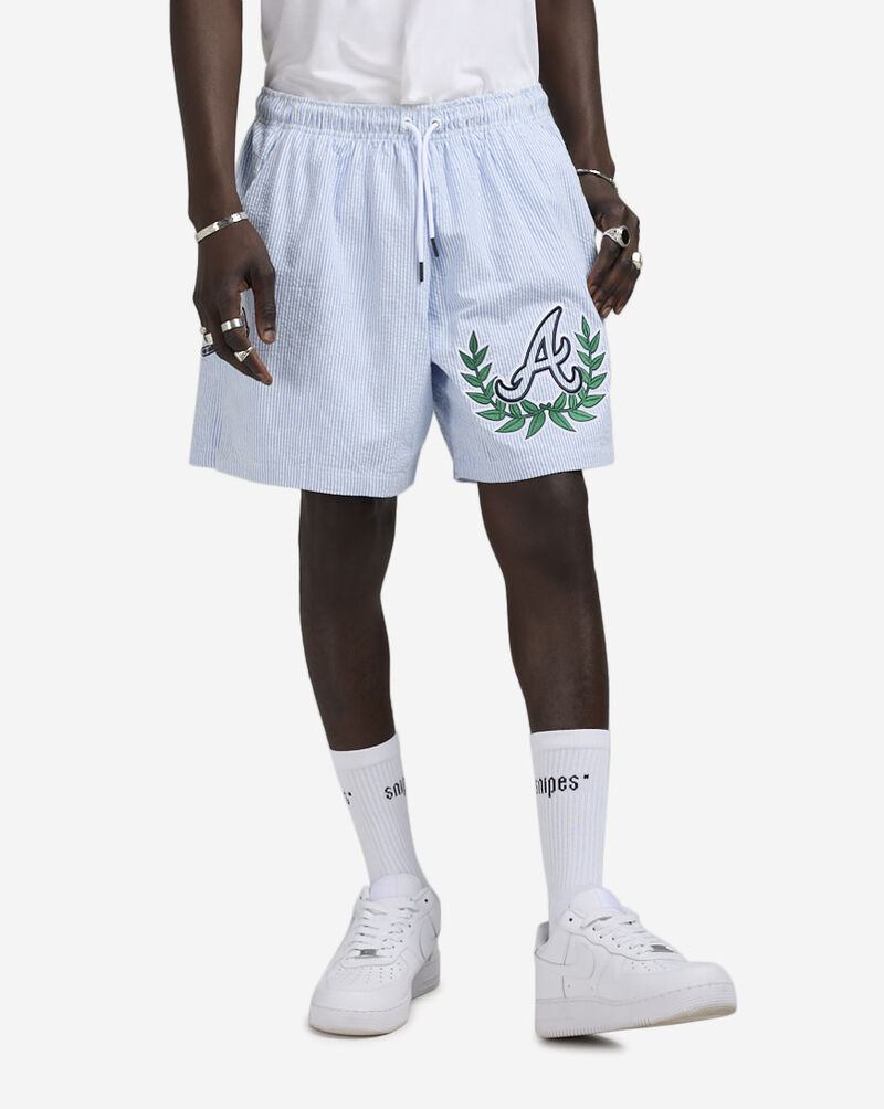 PRO STANDARD Atlanta Braves Seersucker Shorts LAB3315454-SSB Blue 1